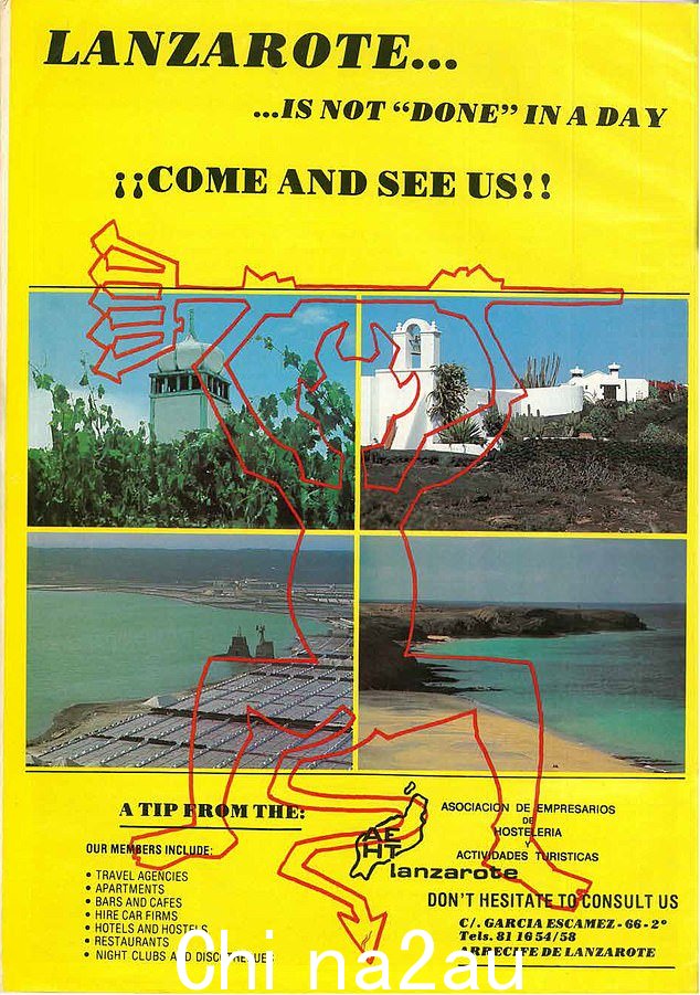 直到 1970 年代廉价度假套餐的到来,由于廉价航空旅行,兰萨罗特岛才变成今天的样子(图片:1982 年宣传册)