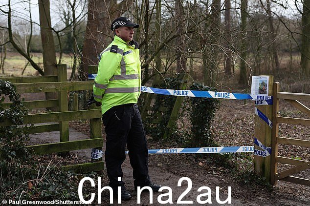 一名警察守卫着 Bulley 女士最后一次出现的路径入口
