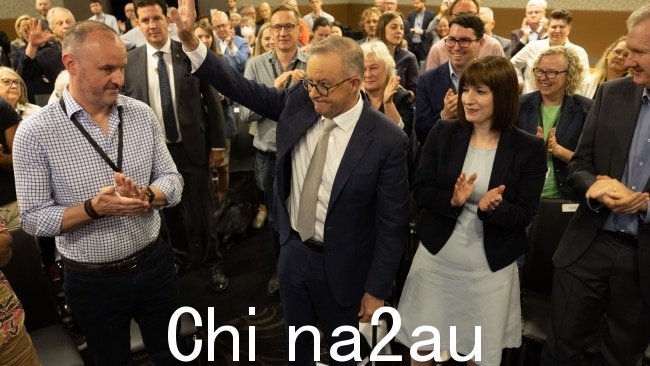在议会周一复会之前,首相在奇夫利研究中心会议上发表讲话,大肆宣传这项具有里程碑意义的提案。图片:NCA NewsWire / Gary Ramage