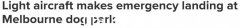 轻型飞机紧急迫降墨尔本狗狗公园！目击者：“有东西从头顶飞过……”（照片）