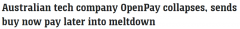 季度亏损达1820万澳元，澳洲“先买后付”公司OpenPay破产！ Bunnings等零售商或将损失惨重（图）