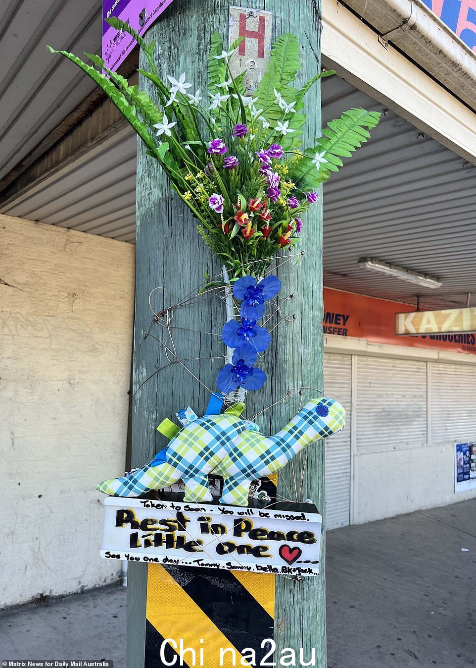 Flowers are lefted at the scene