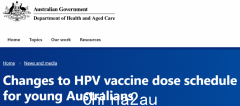 澳洲免费HPV疫苗减至一剂，复种年龄扩大至25岁（图）