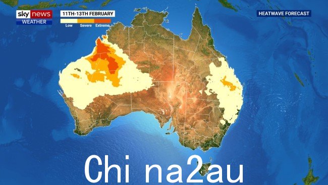 本周末澳大利亚的热浪风险。图片：Sky News Australia