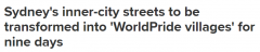 悉尼世界骄傲节将于本月底举行！市中心两条主街封闭9天建“迷你村”举办活动（图）
