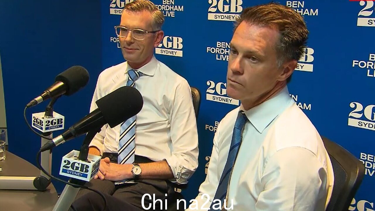 Premier Domi nic Perrottet 和工党领袖 Chris Minns 在一场激烈的电台辩论中发生了冲突。图片：2GB