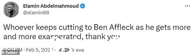 '无论谁在 Ben Affleck 越来越生气的时候一直剪到他,谢谢你,' 写了一个有趣的 vie wer