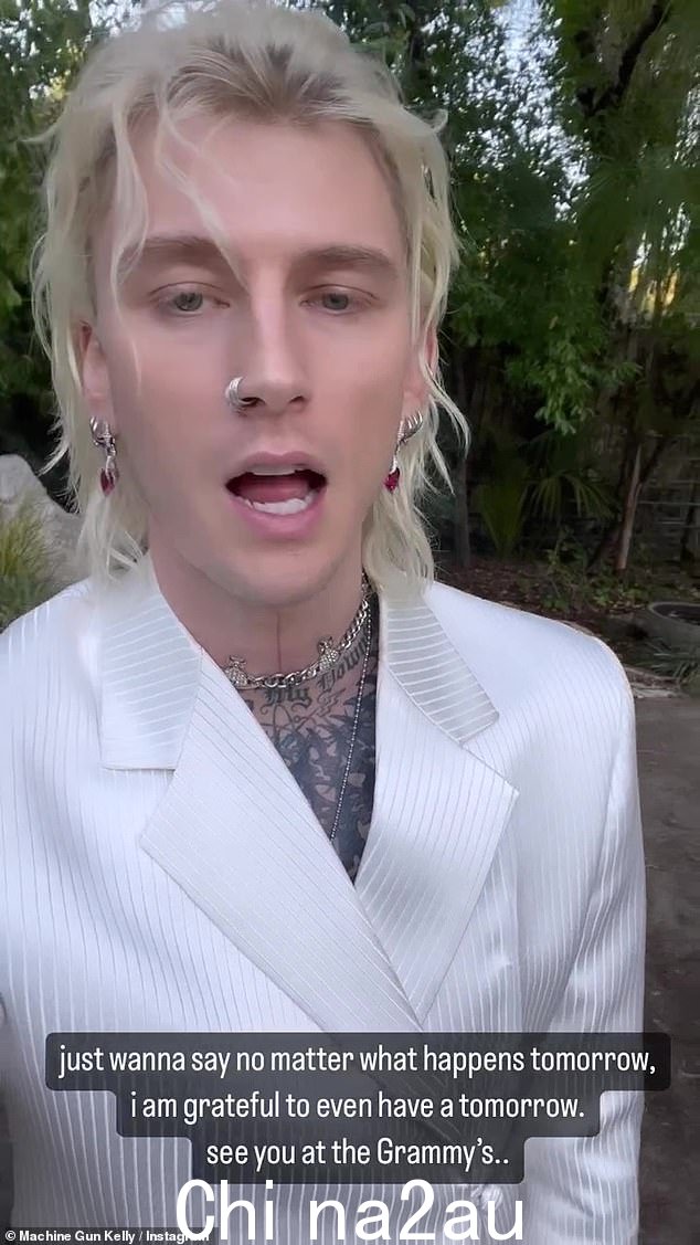 Reflection:MGK 周六在他的 Instagram 故事中谈到了即将举行的仪式,'只想说,不管明天发生什么,我很感激能有一个明天'