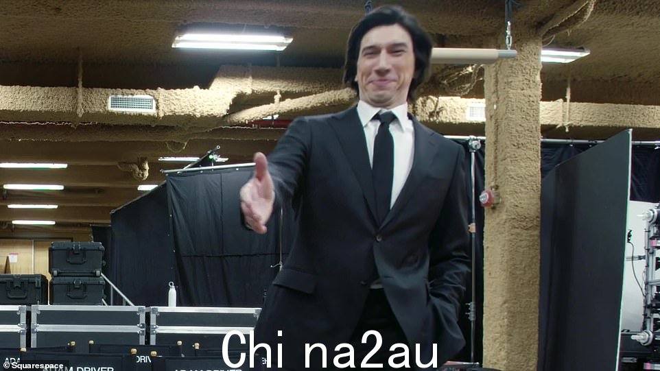 Funny: Adam Driver showed off his impressive acting ability in a hilarious Super Bowl ad for Squarespace on Monday