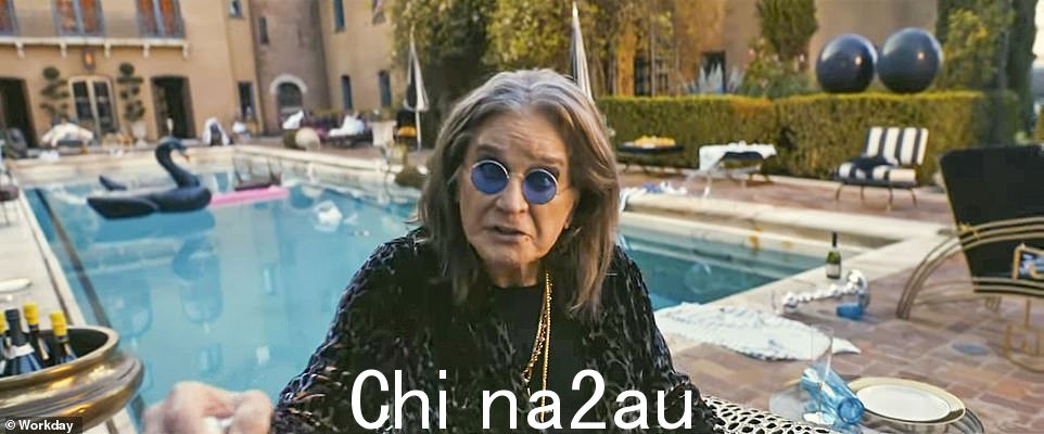 Frontman: Ozzy Osbourne led a motley crew of rock royalty in a fun Super Bowl commercial for US human resources and financial management firm Workday
