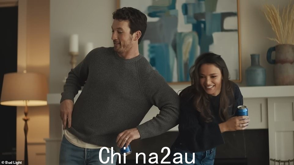 Cute: Top Gun: Maverick star Miles Teller and his model wife Keleigh Sperry showed off their dance moves and gave a peek into their home life in a commercial for Bud Light