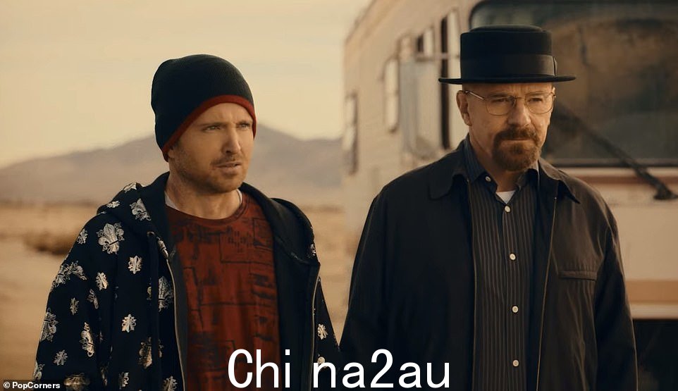 Dynamic duo: Aaron Paul and Bryan Cranston reprised their iconic Breaking Bad characters for a new PopCorners Super Bowl LVII commercial