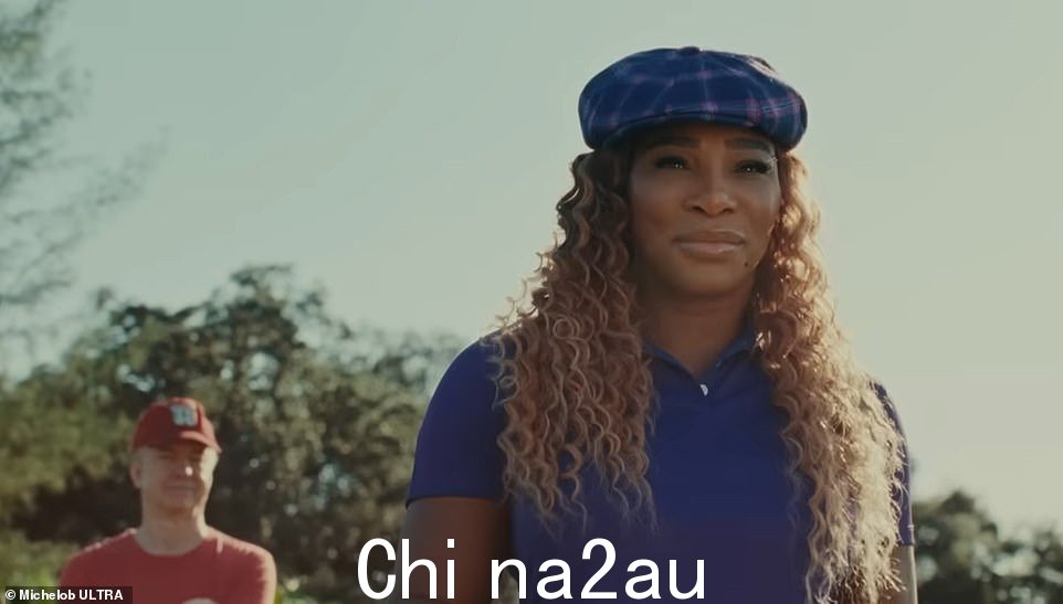 Fore: Tennis icon Serena Williams joined Succession star Brian Cox on the golf course in a fun spot for Michelob Ultra