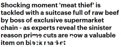 偷肉吸毒？悉尼男子偷走满满一箱牛肉当街被超市CEO抓获（视频/照片）