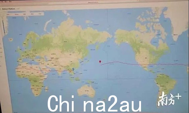 中国官方媒体播放的一段视频截图显示了据称中国飞船在世界范围内的轨迹