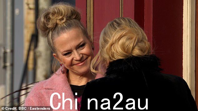Team: Linda was overjoyed at the offer, after she learnt of Janine Butcher's plans to sell the iconic pub to the 'highest bidder' when Mick is presumed dead after he was lost at sea