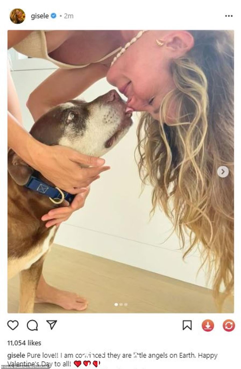 Besos! !我相信他们是地球上的小天使。祝大家情人节快乐! ”巴西重磅炸弹补充说,“Amor puro!! Tenho certeza que eles são anjinhos na Terra'