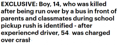 悉尼小学生在校门口被公交车撞倒重伤身亡！肇事司机在多名学生家长见证下被捕（图）