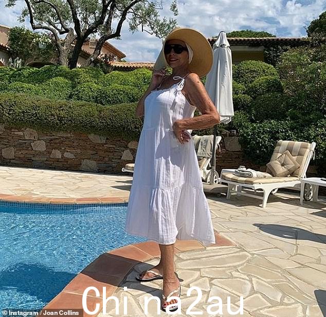 什么?琼·柯林斯 (Joan Collins) 透露,戴安娜王妃的保安让她“走开”,当时她正待在穆罕默德·阿尔法耶德 (Mohamed Al-Fayed) 在法国的游艇上(图为圣特罗佩)