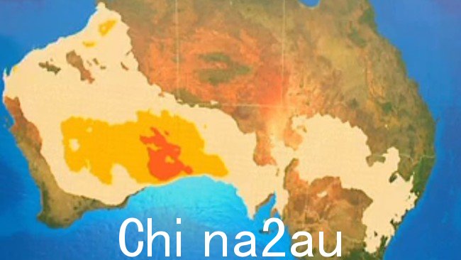 A heatwa ve 进展图显示了澳大利亚南部的哪些地区将受到最严重的打击。图片:Sky News Australia
