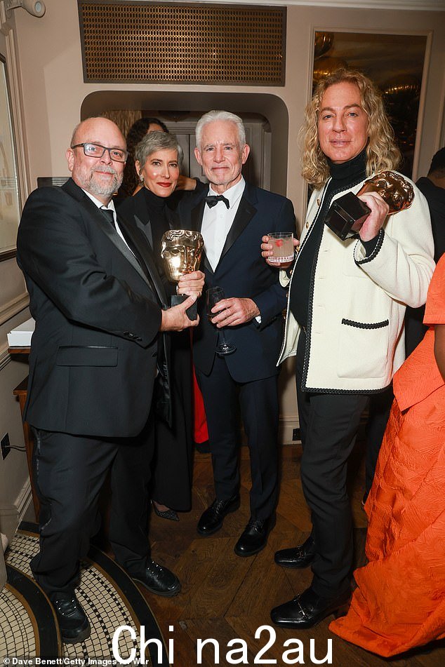 庆祝活动:Mark Coulier、Denise Chamian、Patrick McCormick 和 Shane Thomas 以 BAFT 庆祝A Award