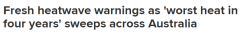 澳洲新一轮热浪预警！气象局提醒市民做好准备