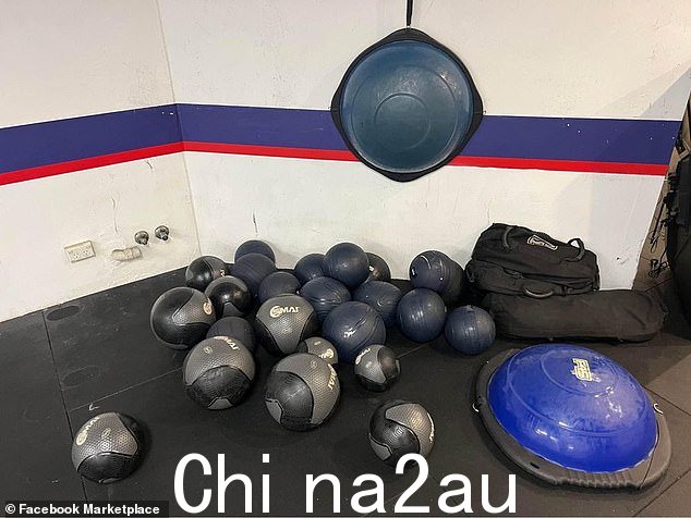 根据 Facebook 广告,加盟商正在销售实心球和一系列其他健身器材