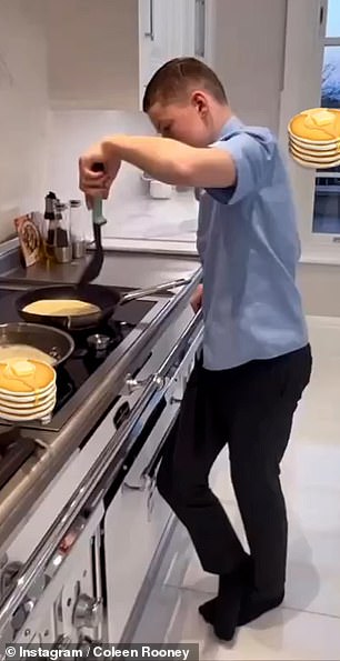 Coleen 在标题中写道:'煎饼日快乐。今天早上我们家不是很开心'