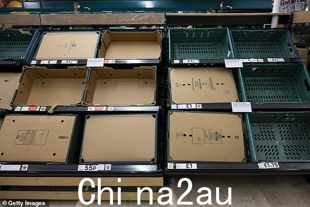 昨天威尔士卡迪夫特易购的空货架