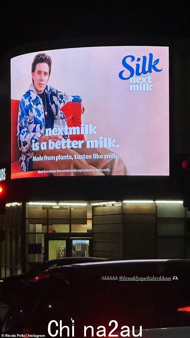 支持:尼古拉在她的 Instagram 故事中支持布鲁克林的 Silk milk 新广告