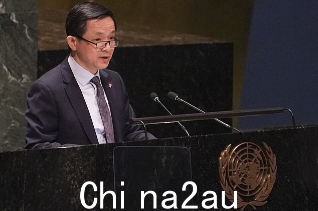 中国驻联合国副大使戴兵在联合国大会就一项维护乌克兰领土完整并呼吁在俄罗斯入侵后停止敌对行动的决议进行表决前发表讲话