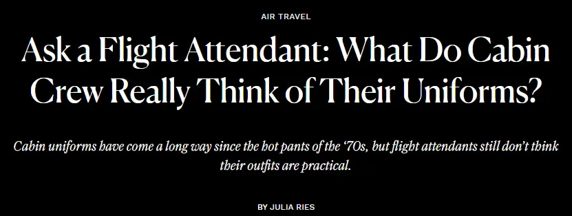 问空姐：空乘人员如何看待他们的制服？ /></p><p style=