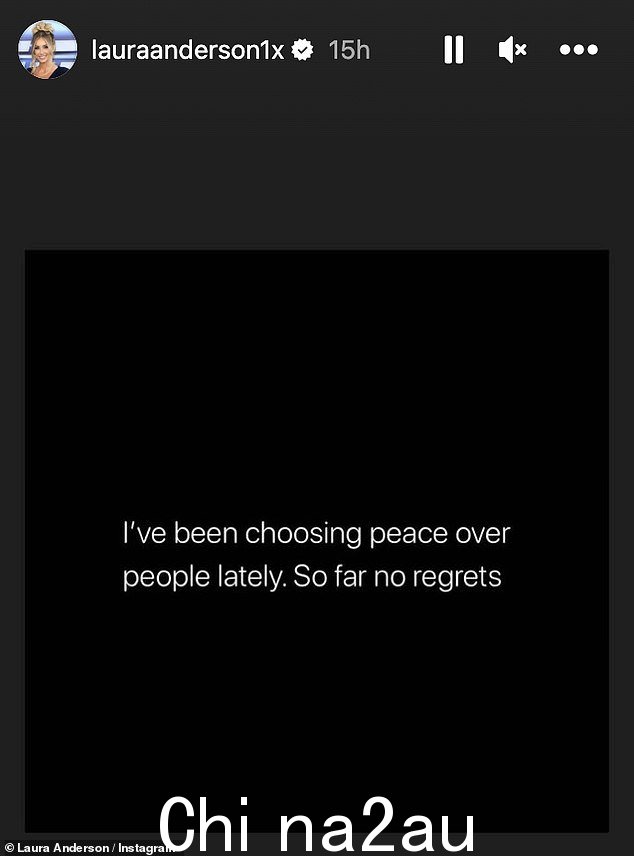 Thinly-veiled:在她的 Instagram 故事中,这位前爱情岛明星分享了一句话,上面写着:'我最近一直选择和平而不是人。到目前为止没有后悔'