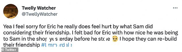 直言不讳:许多观众认为 Eric 过于严厉,并在 Twitter 上表达了他们对这种情况的感受