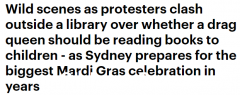 变装皇后参与儿童活动引发争议 反对者悉尼街头抗议示威（图）