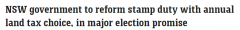 新南威尔士州政府提议扩大印花税改革，所有购房者都可以选择土地税！最大的赢家将是...（组图）