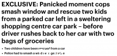 惊喜！悉尼1岁3岁儿童被锁车内，警察砸窗救人，目击者亲述现场（视频/照片）
