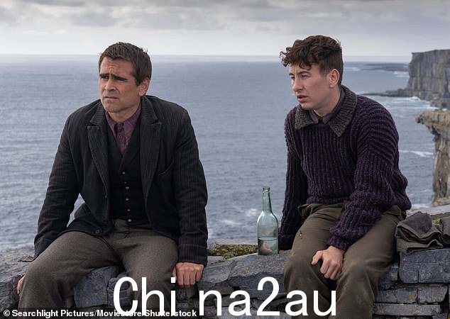 希望荣耀:Inisherin 的女妖,Martin McDonagh 的电影讲述了两个爱尔兰男人在该国内战中破裂的友谊,获得了电影演员的杰出表现提名,以及男主角类别中的科林法瑞尔(左)和男配角中的布伦丹格里森和巴里基奥汉(右)的个人点头gory