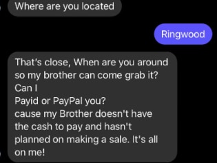 澳大利亚人被敦促提防一种新的假冒 PayID 骗局,目标是那些希望通过在线销售二手物品赚取额外现金的人。图片:Facebook。