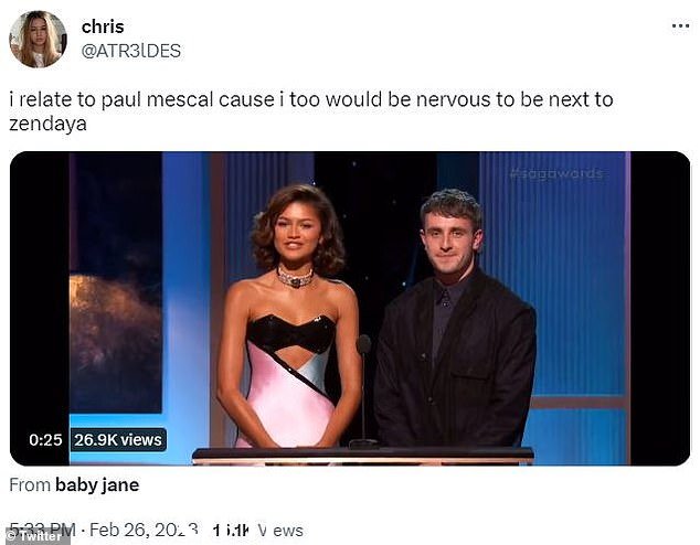 Zendaya 效应:'我与 Paul Mescal 相关,因为我也会在 zendaya 旁边感到紧张'