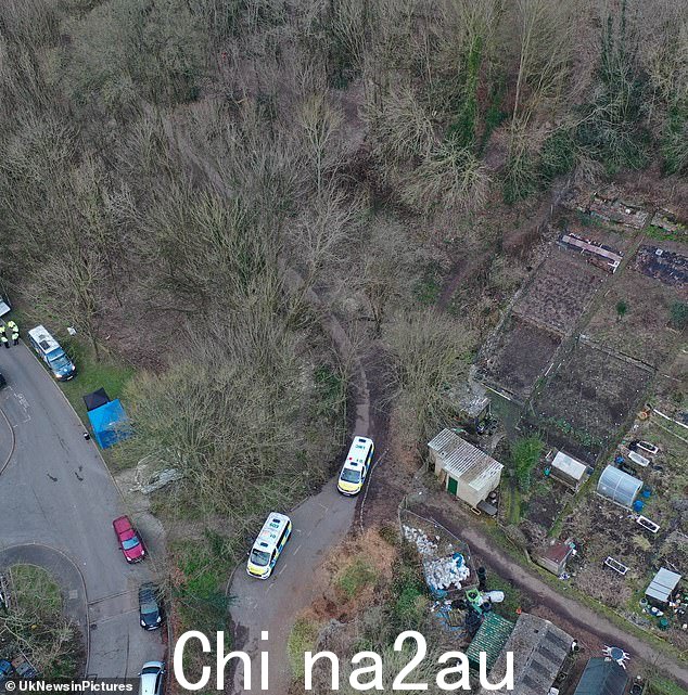 街道上搭起了蓝色的法医帐篷,昨晚这对夫妇被捕后的地方也可以看到一辆汽车和一辆大篷车