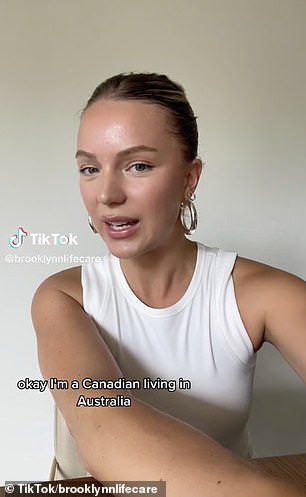 居住在布里斯班的加拿大侨民 Brooklynn(如图)注意到一些澳大利亚咖啡馆没有自己的浴室——她认为这“简直是疯了”