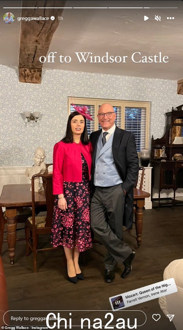 大日子:Gre gg 从皇家公主那里获得了食品和慈善服务的 MBE,并与他的妻子 Anne-Marie Sterpini 一起出席了仪式