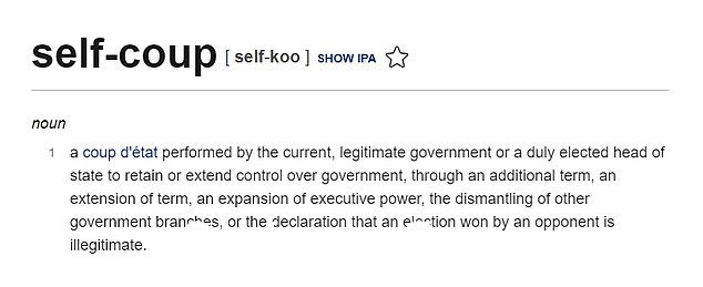 与添加到列表中的许多其他词不同,“self-coup”这个词的历史更长,但也已更新,使其与拒绝选举结果更相关” class=