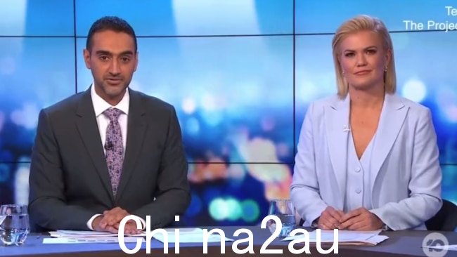 旗舰时事节目的主持人 Waleed Aly 和 Sarah Harris 为一天后的插科打道歉星期三晚上。图片：网络十