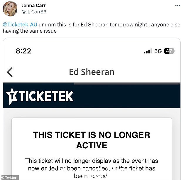 愤怒的与会者在通过 Ticketek 购买门票后无法在手机上访问他们的门票