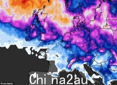 在英国气象局确认寒流席卷后，地图显示下周英国可能遭受袭击的地区