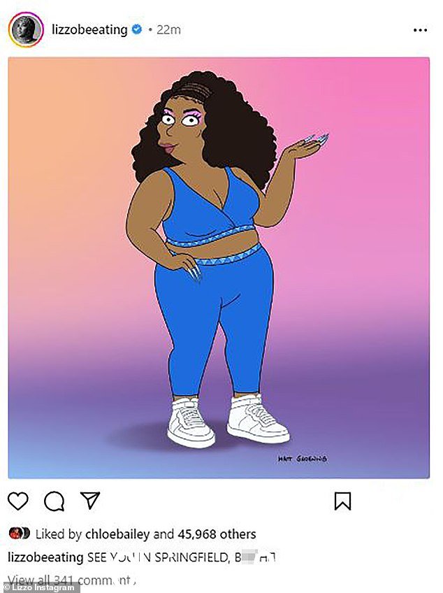 第一眼:Lizzo 最近透露了她的外观动画设计之一e 在辛普森一家 5 月的第 34 季大结局中”为她在辛普森一家 5 月第 34 季大结局中的亮相而设计</p><p class=