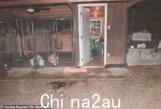 保罗的尸体被发现躺在狗舍一排狗笼尽头的饲料室门口