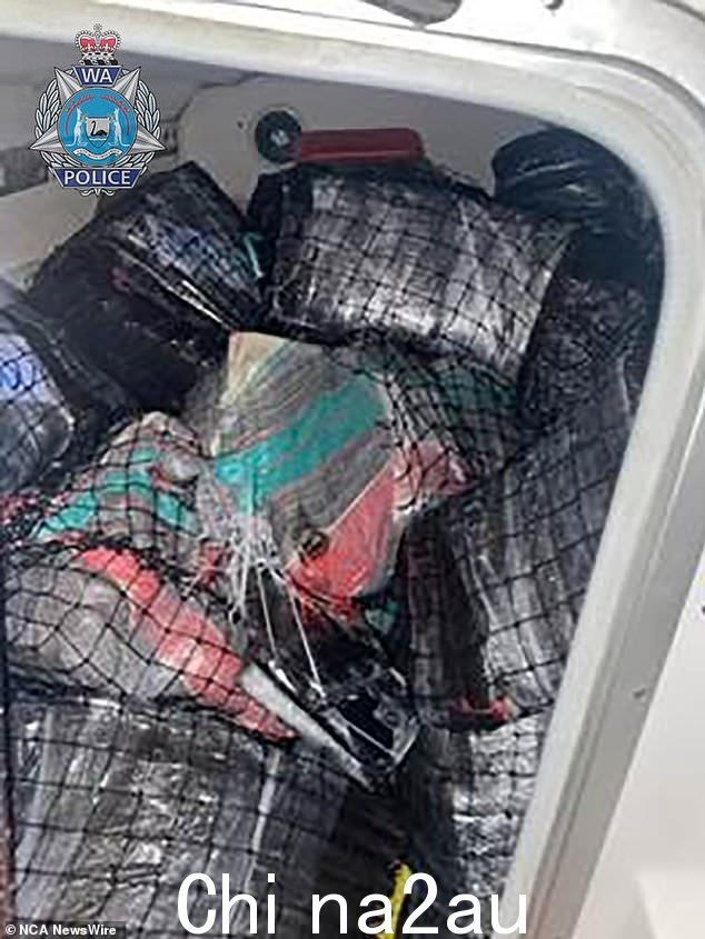 “惰性”可卡因是在 Cool Runnings 上发现的,这艘船被冲上了海滩。 Picture: WA Police